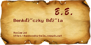 Benkóczky Béla névjegykártya